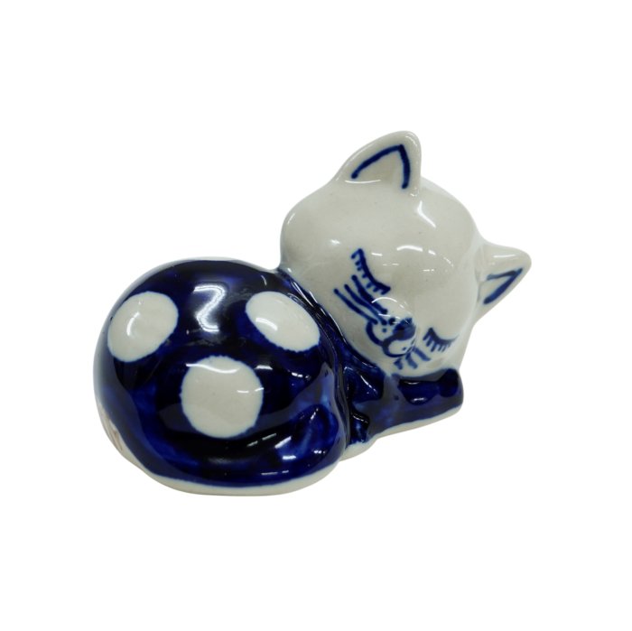 Ceramiczny kotek spioch Ceramika Bolesławiec