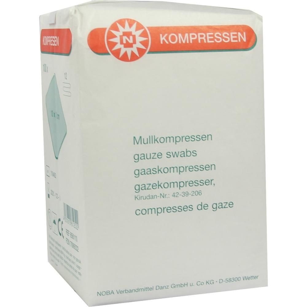 Mullkompressen, Kompresy gazowe niesterylne, 12 warstw, 10 cm x 10 cm, 100szt.