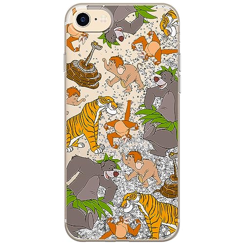 ERT GROUP etui na telefon Apple Iphone 7/8/ SE 2/ SE 3, case oryginalny i oficjalnie licencjonowany przez Disney, wzór Jungle Book 003, optymalnie dopasowane, z efektem płynnego brokatu