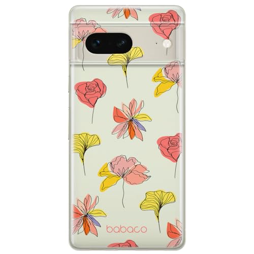 ERT GROUP etui na telefon Google PIXEL 7, case oryginalny i oficjalnie licencjonowany przez Babaco, wzór Flowers 012, optymalnie dopasowane, plecki z TPU częściowo przeźroczyste