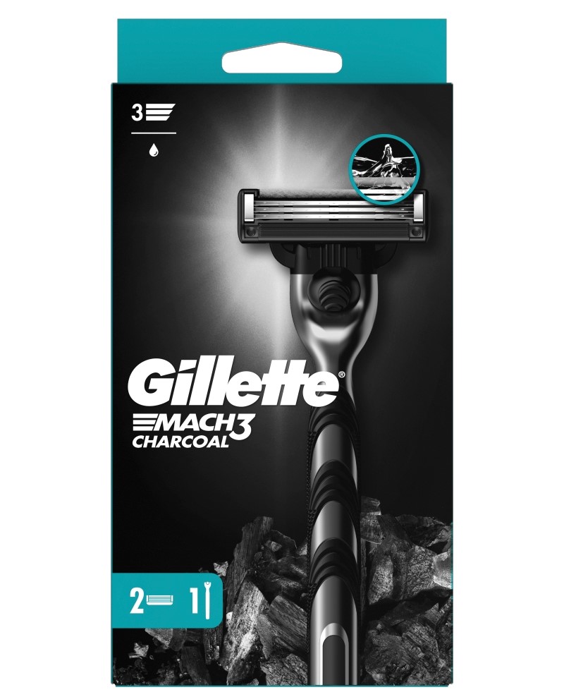 Gillette Mach3 Charcoal - Maszynka + 2 wkłady