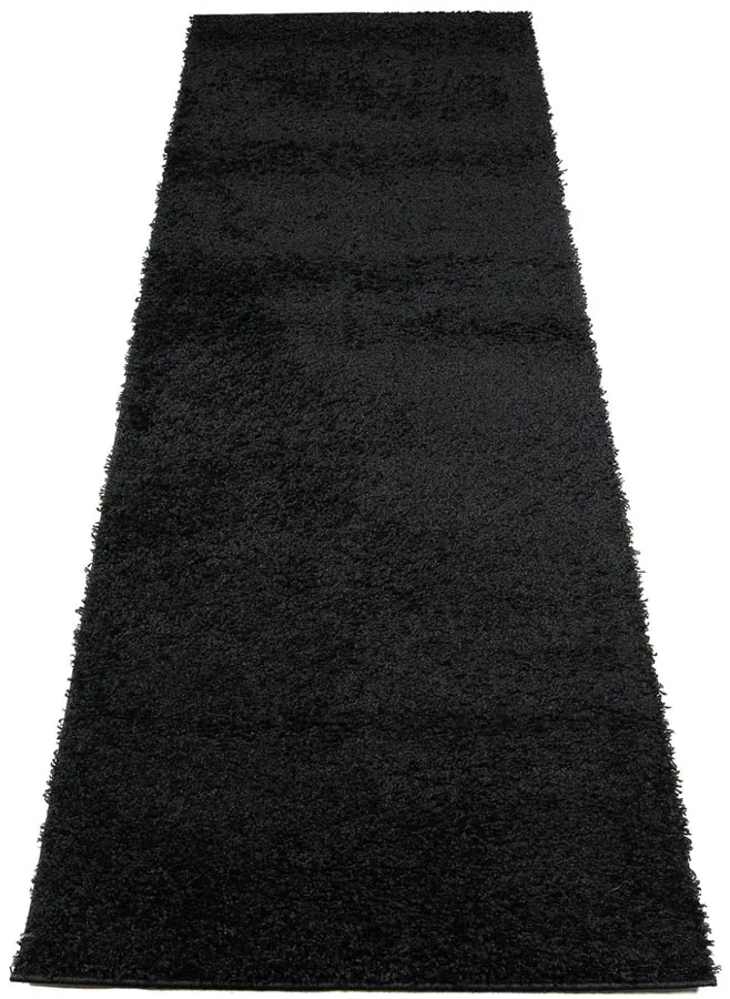 Czarny nowoczesny chodnik shaggy na metry D7-M30