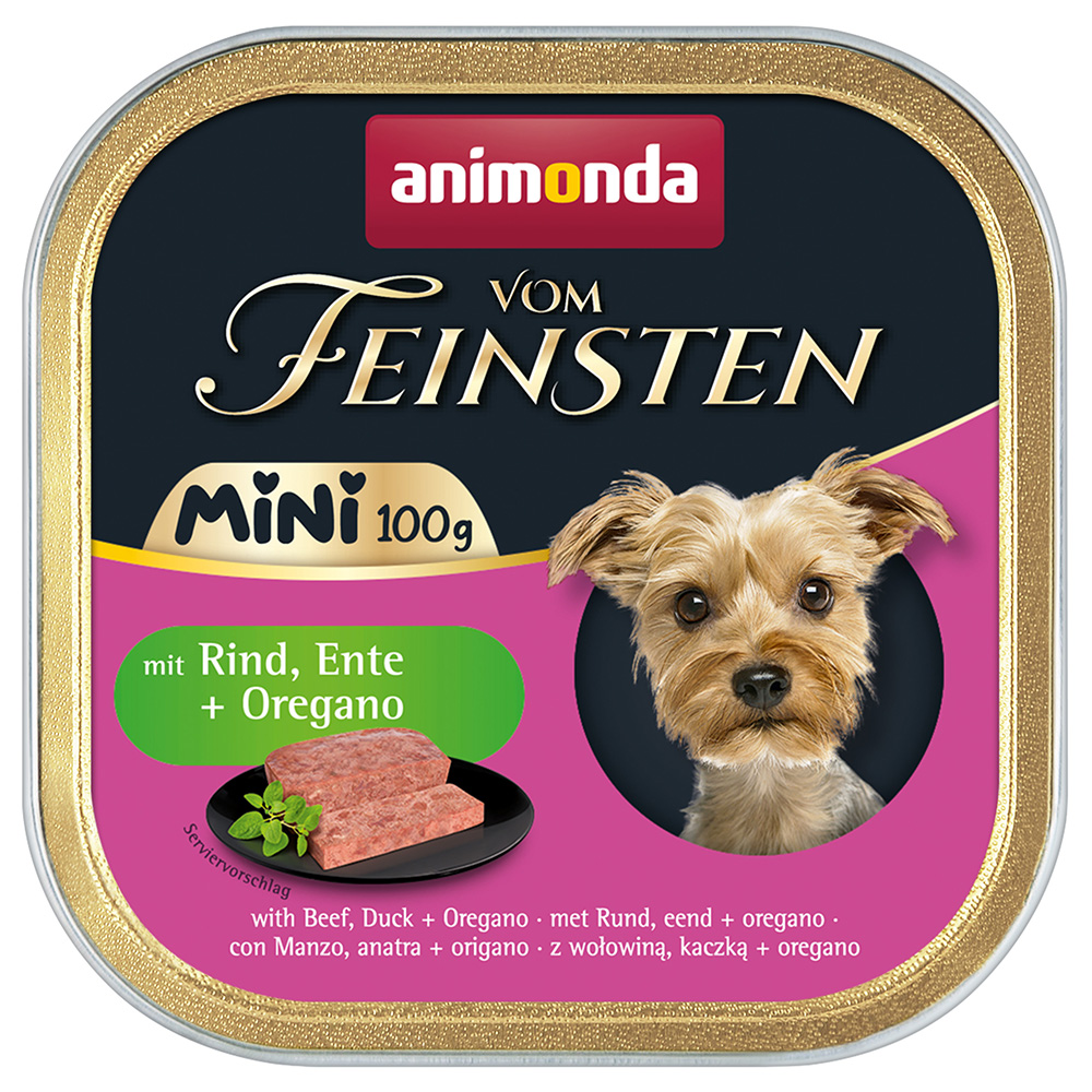 Megapakiet Animonda vom Feinsten Adult Mini, 64 x 100 g - Wołowina z kaczką i oregano