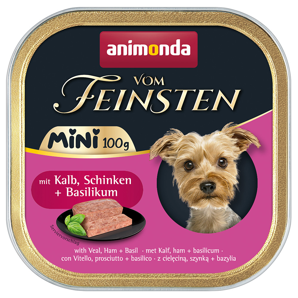 Megapakiet Animonda vom Feinsten Adult Mini, 64 x 100 g - Cielęcina z szynką i bazylią