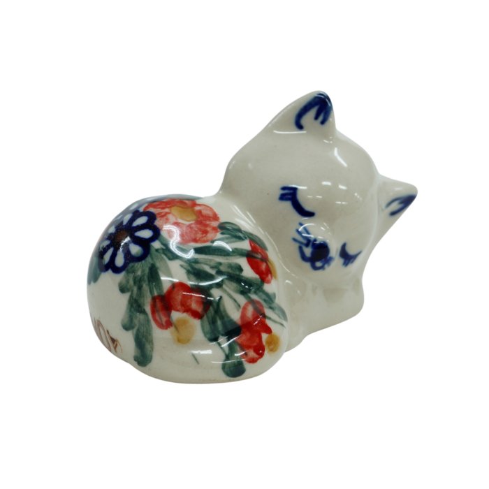 Ceramiczny kotek spioch Ceramika Bolesławiec
