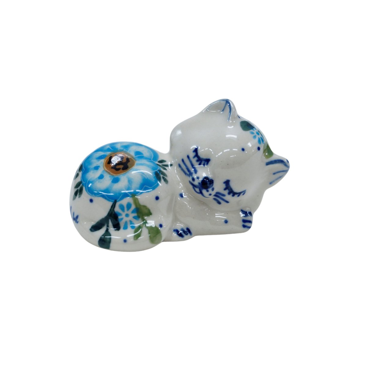 Ceramiczny kotek spioch Ceramika Bolesławiec