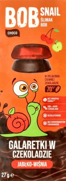 Przekąska Bob Snail galaretka jabłko-wiśnia w czekoladzie 27 g