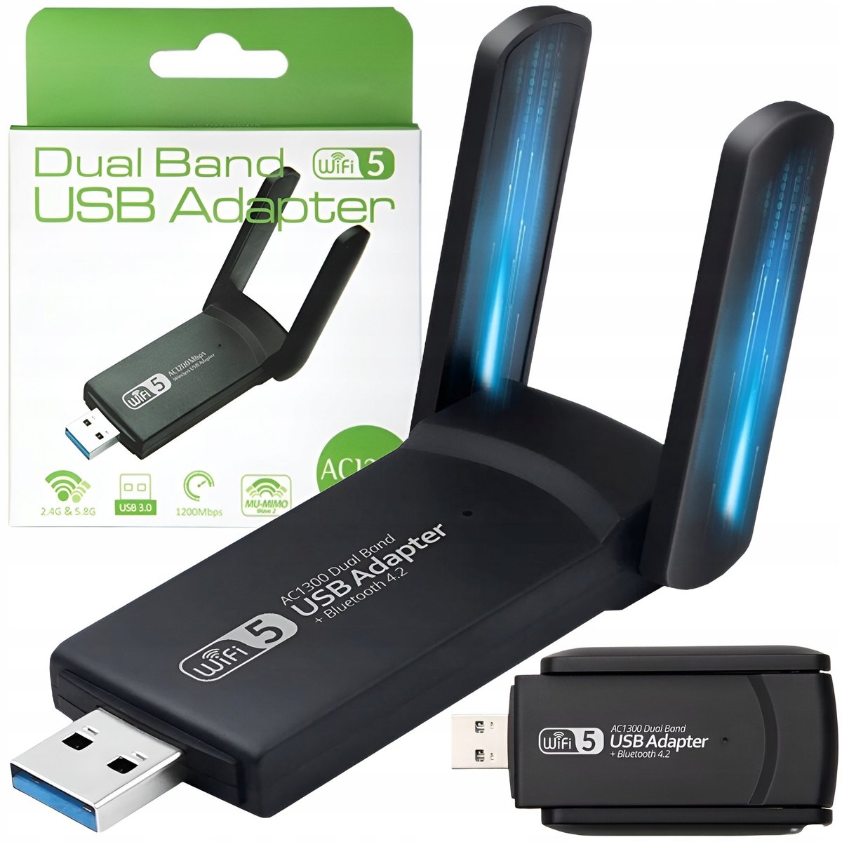 Karta Sieciowa Wifi Adapter Usb 3.0 1300 Mbps 5Ghz