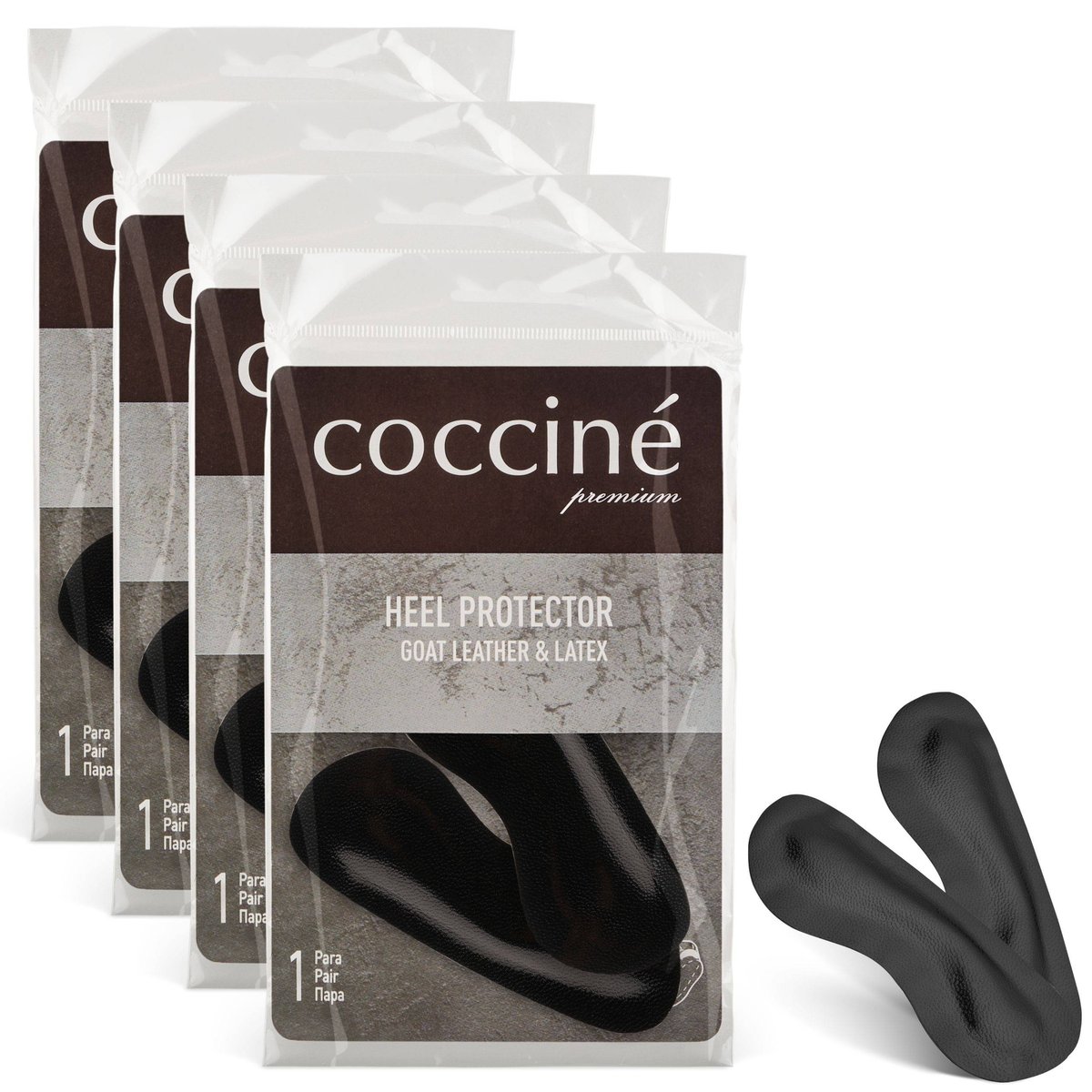 4x Zapiętki skórzane do butów heel protector czarne coccine