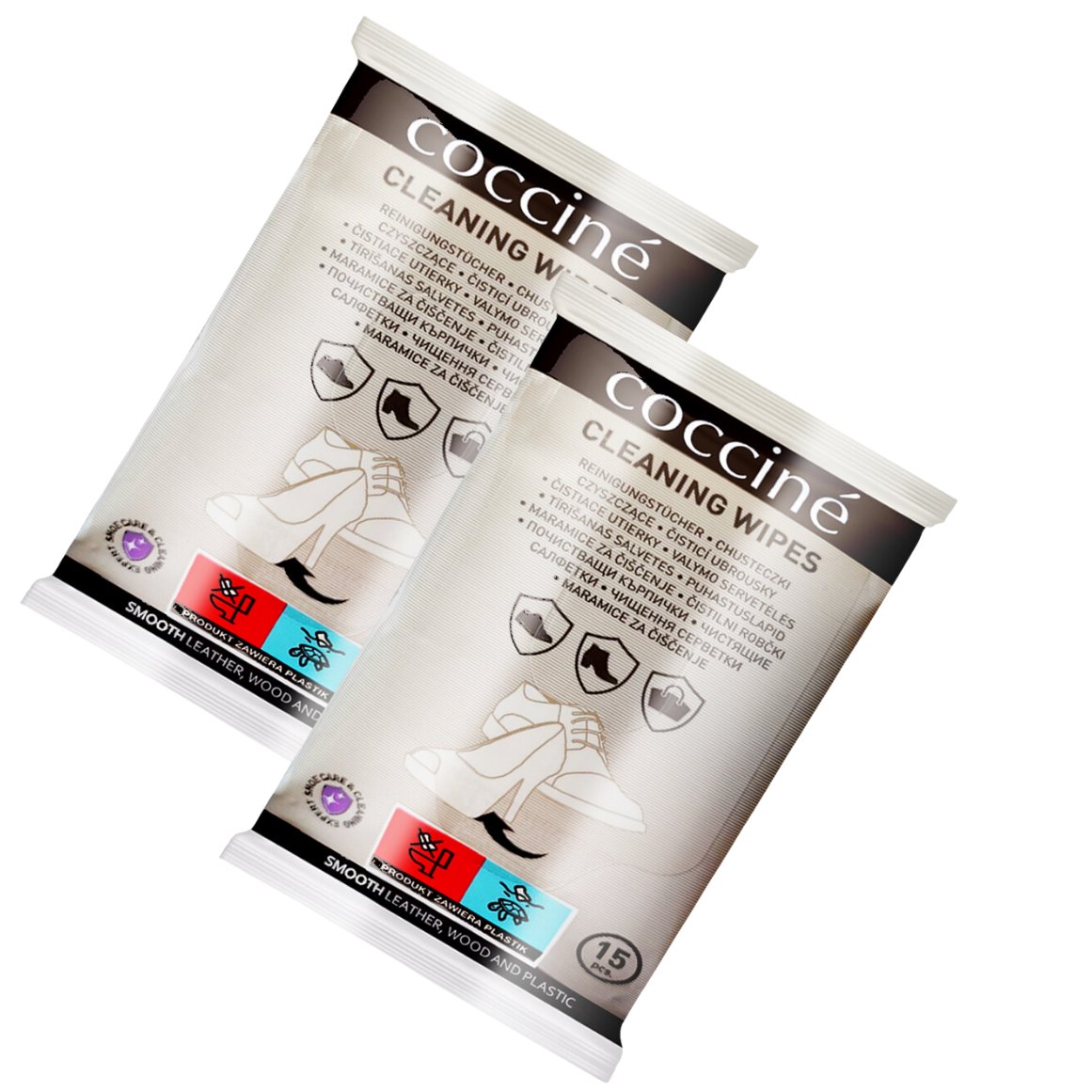 2x Chusteczki Czyszczące do Butów Wipe 15 szt Coccine