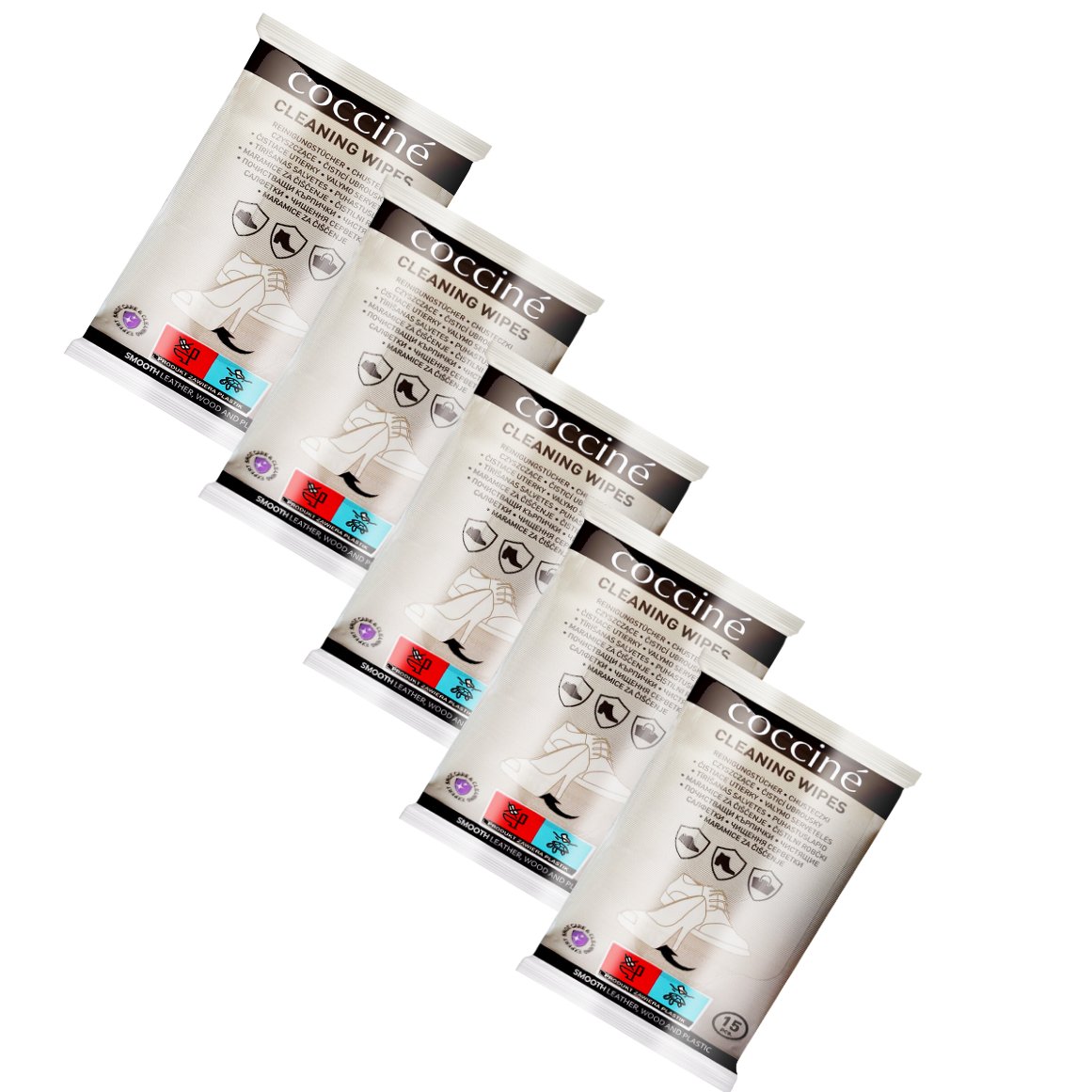 5x Chusteczki Czyszczące do Butów Wipe 15 szt Coccine