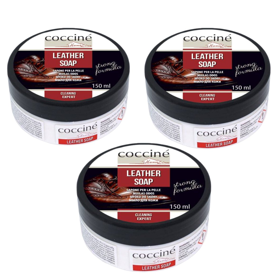 3x Coccine Leather Soap Mydło do Skór 150 ml Strong
