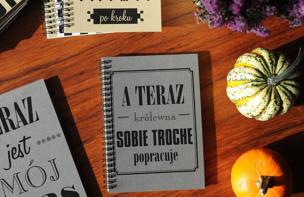 A teraz królewna sobie trochę popracuje, notatnik dla niej Sowia Aleja