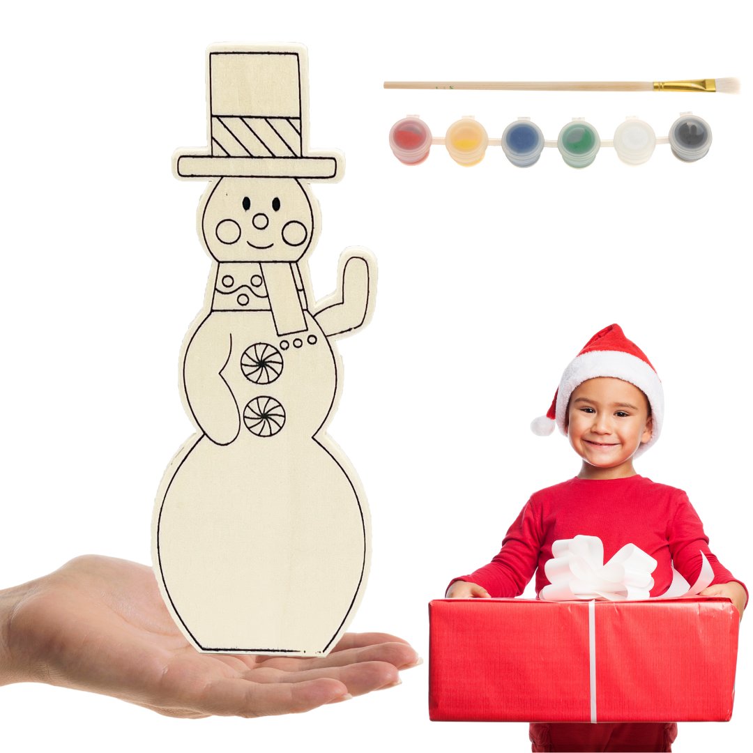 FIGURKA DREWNIANA BAŁWAN ŚWIĄTECZNA DO MALOWANIA 22cm