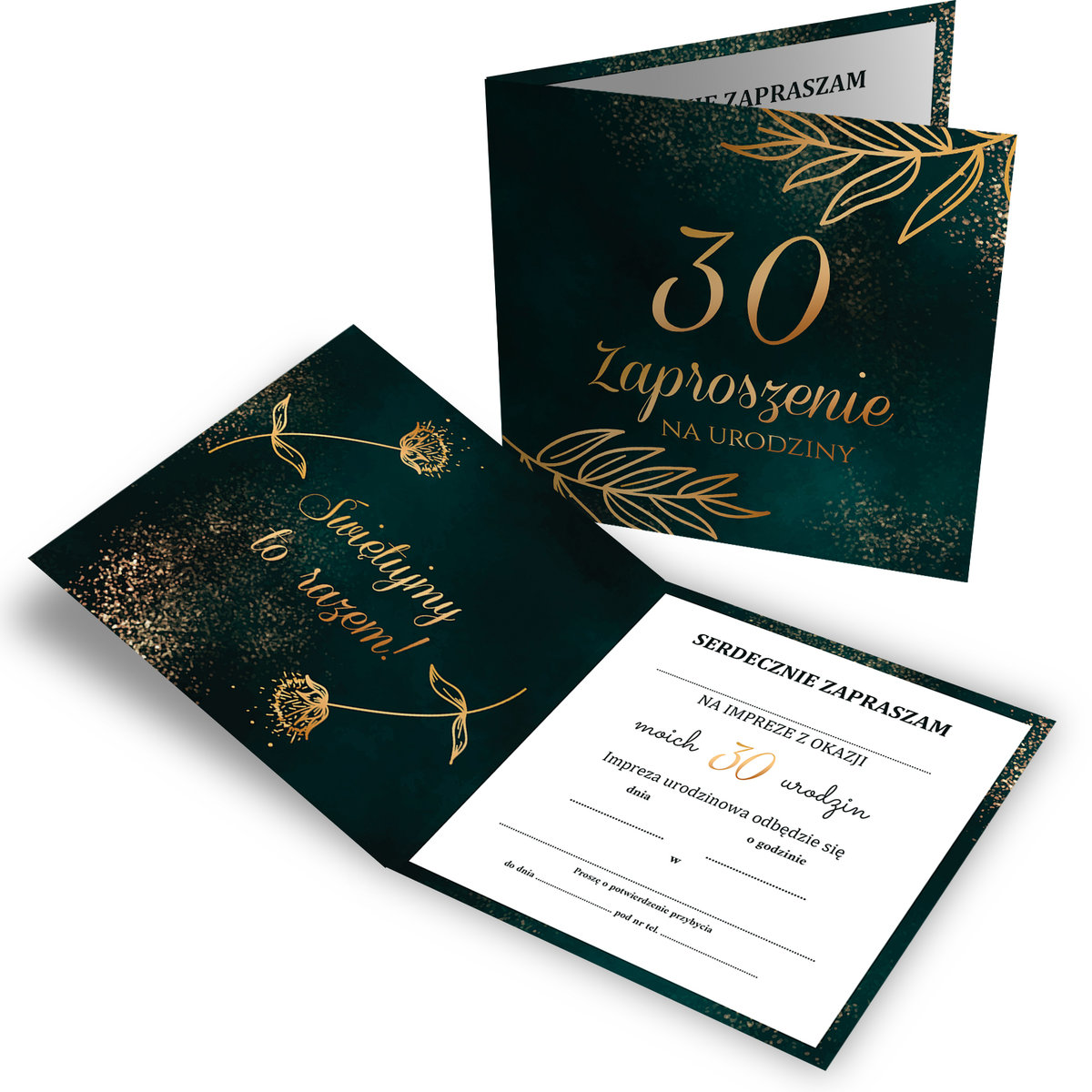 ZAPROSZENIE URODZINY 18 30 40 BUTELKOWA ZIELEŃ Z2
