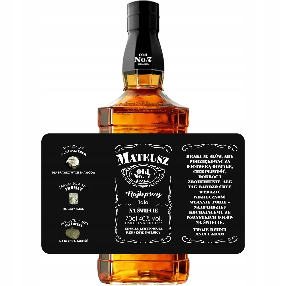 Etykieta Whisky Dzień Ojca Taty Jack Daniels Y2