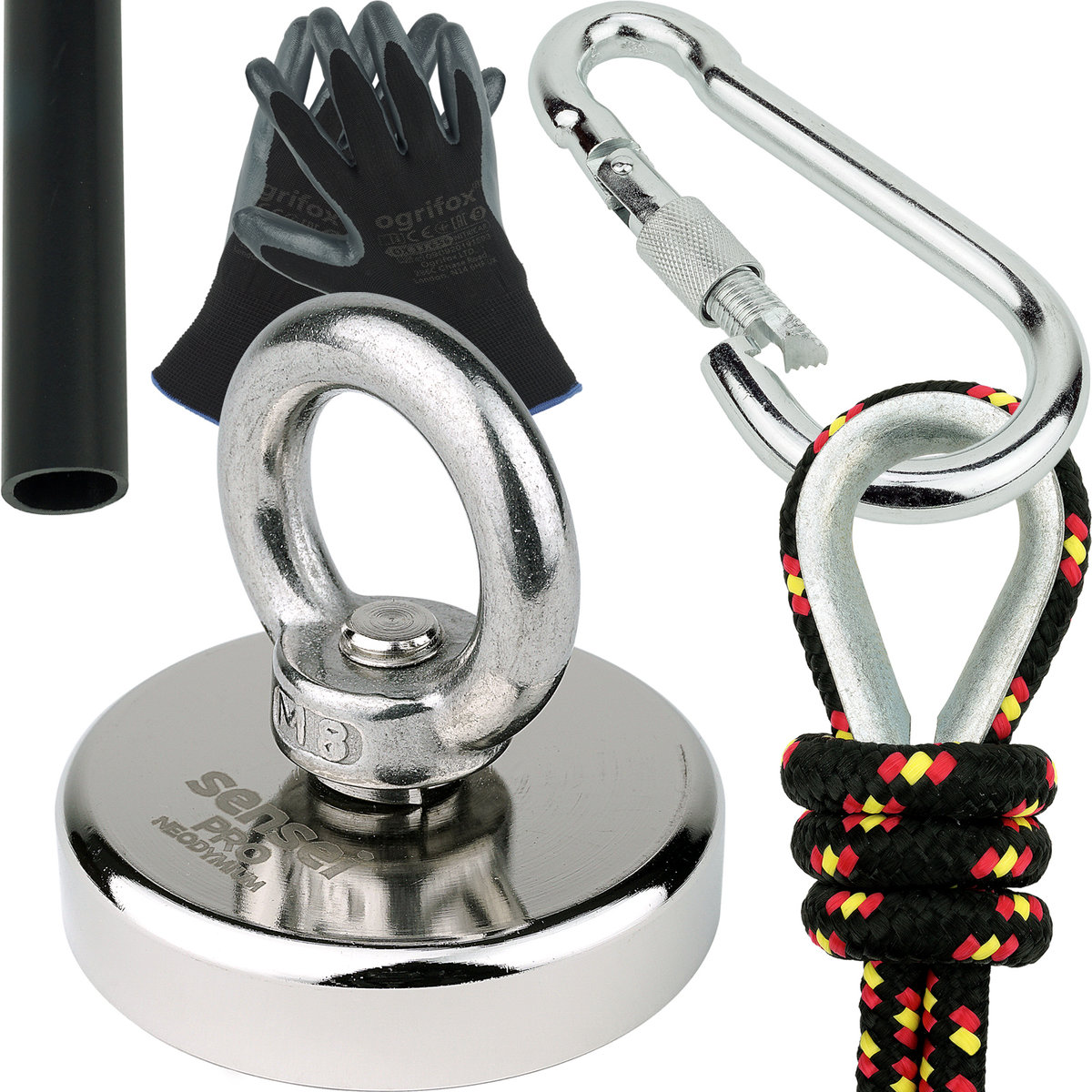 Magnes Neodymowy 110 Kg Sensei N52 + Lina 25 M