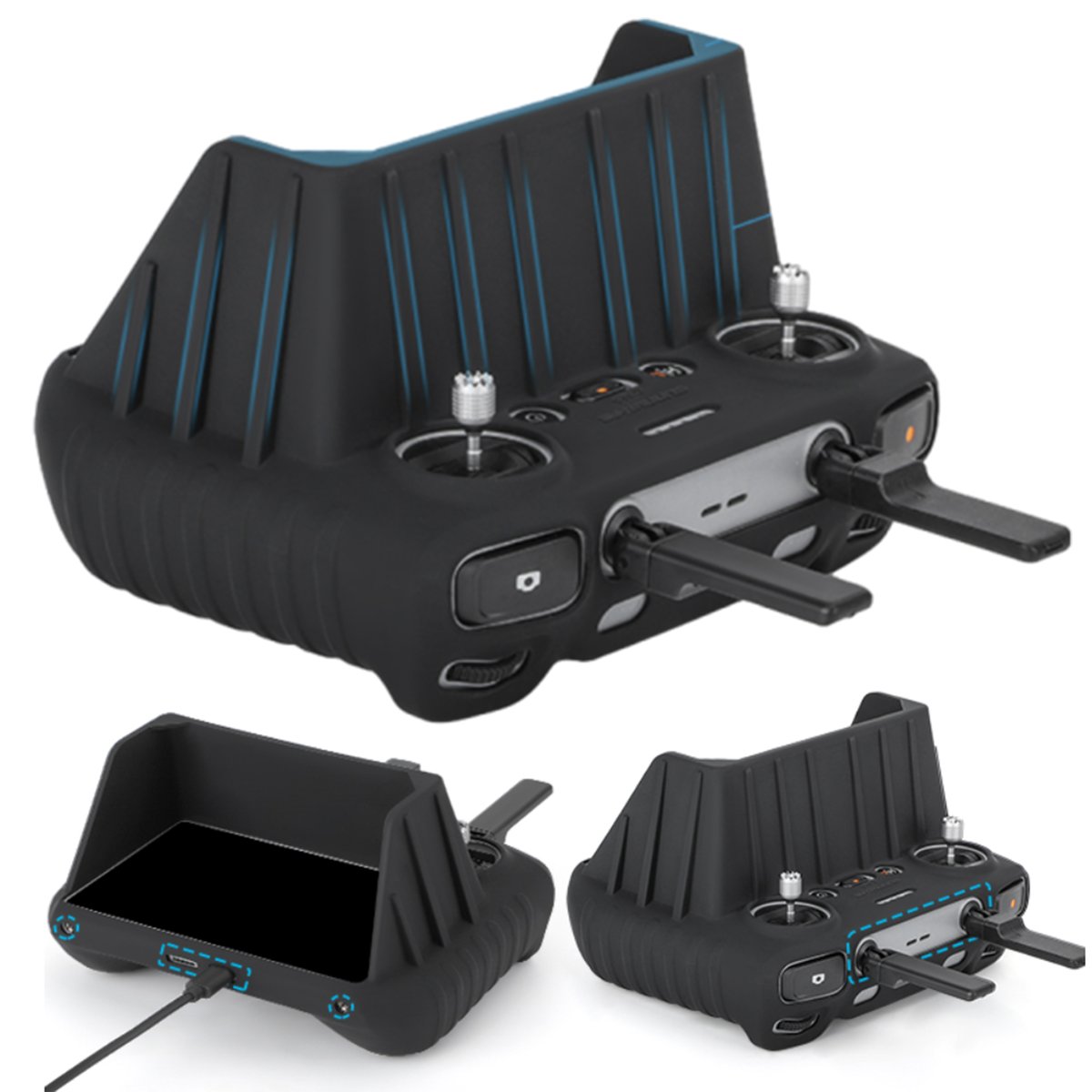 Etui Obudowa Silikonowa Przeciwsłoneczna do Kontrolera DJI RC 2 / DJI Air 3 / DJI Mini 4 Pro - czarna