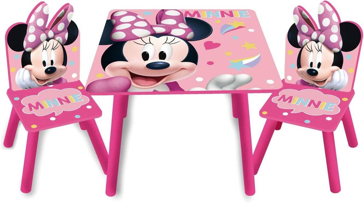 DISNEY MYSZKA MINNIE MIKI STOLIK 2 KRZESŁA DZIECI