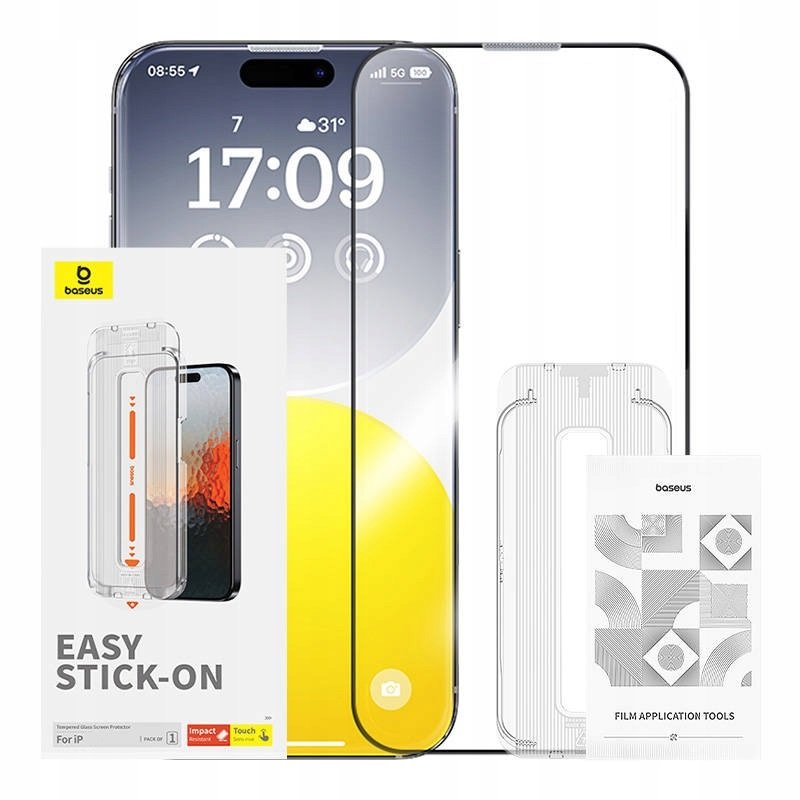 BASEUS SZKŁO HARTOWANE PEŁNE DO APPLE iPHONE 15 PRO MAX ZESTAW