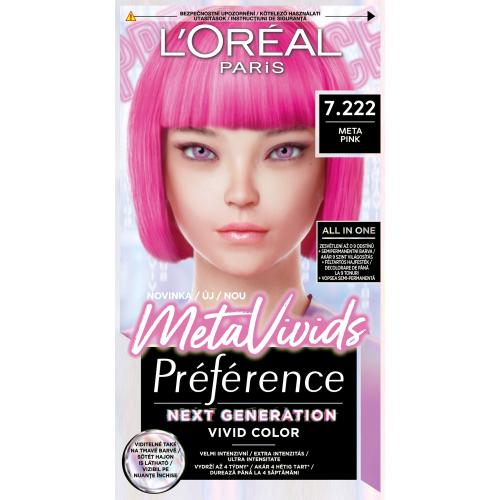 L'Oréal Paris Préférence Meta Vivids Farba do włosów 75 ml Odcień 7.222 Meta Pink