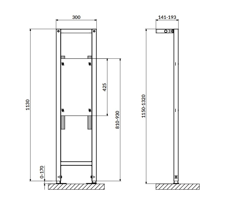 Cersanit Aqua Stelaż podtynkowy do uchytów dla niepełnosprawnych K97-408 - odbiór osobisty: Kraków, Warszawa