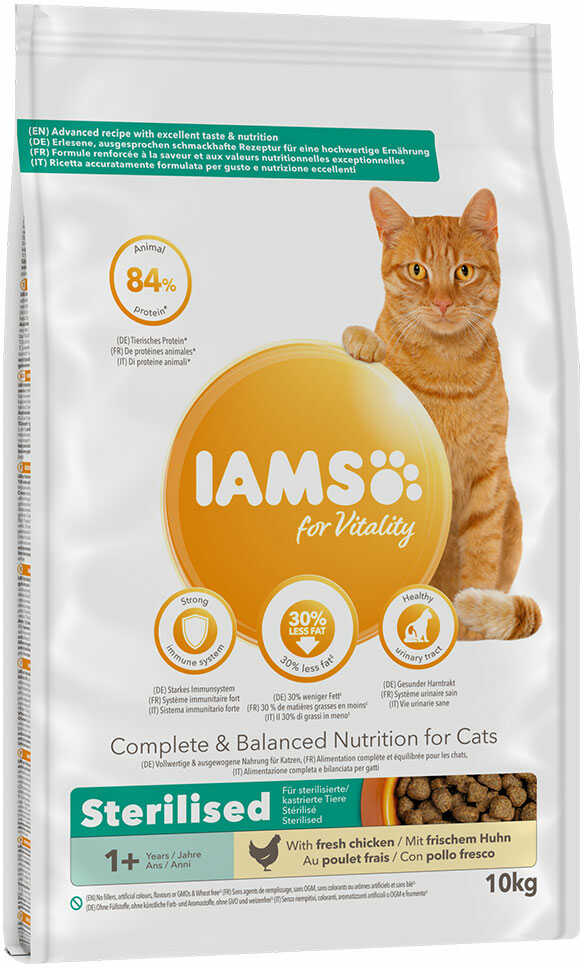 IAMS for Vitality Cat Adult Sterilised z kurczakiem - 2 x 10 kg Dostawa GRATIS!