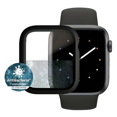 Apple Szkło ochronne PanzerGlass Full Protection na Watch 4/5/6/SE 44mm s rámečkem 3641) Czarne