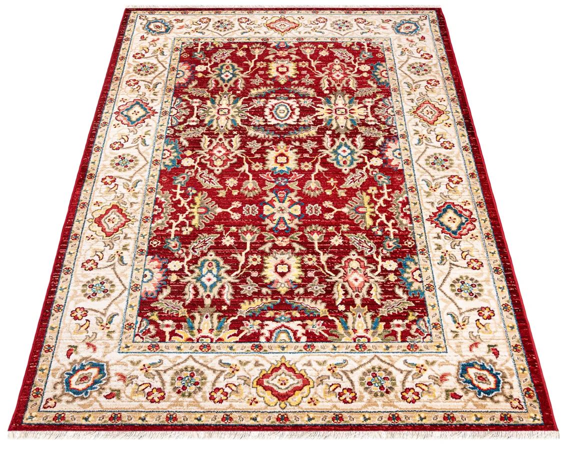 Prostokątny czerwony dywan w klasycznym stylu A8-S82