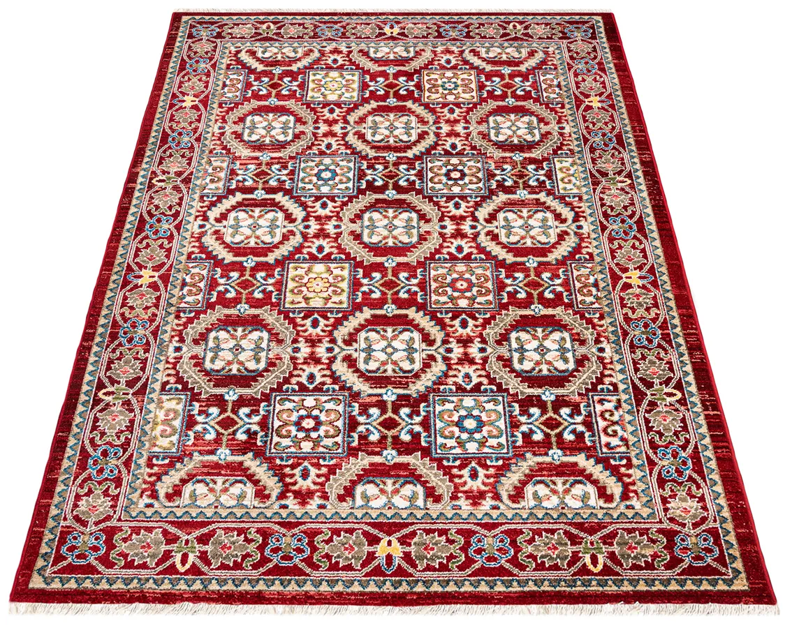 Prostokątny czerwony dywan w klasycznym stylu K1-B63