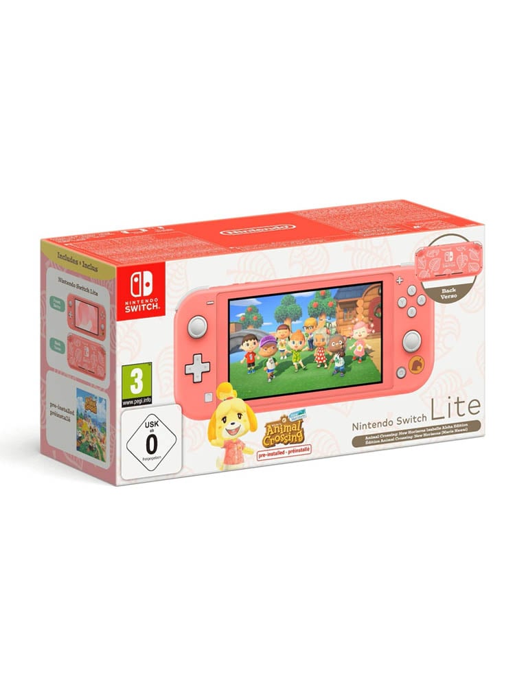 Фото - Ігрова приставка Nintendo Konsola  Switch Lite / Coral / Różowy + Gra Animal Crossing New Ho 