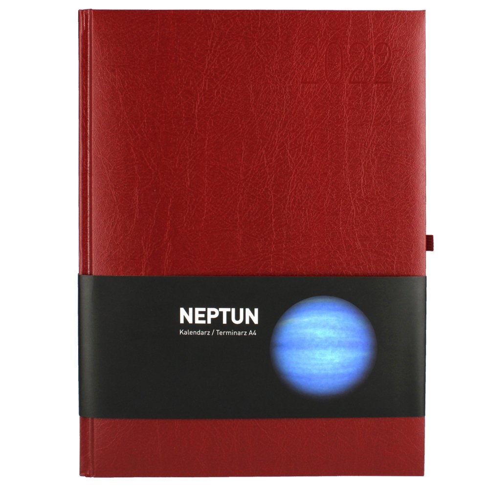 Opus, kalendarz książkowy, A4, Neptun, bordowy, 809943