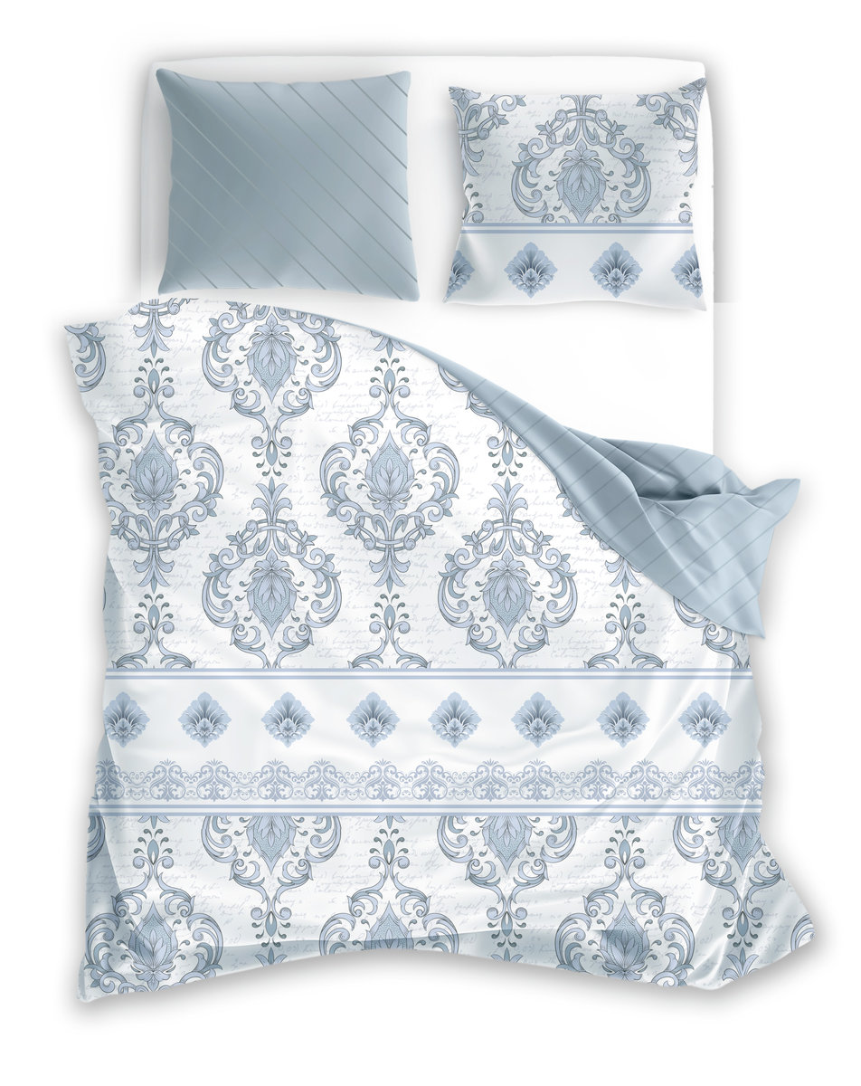 Faro, Pościel satyna bawełniana, 220x200+2x70x80 cm, Pure Sateen, Royal Blue
