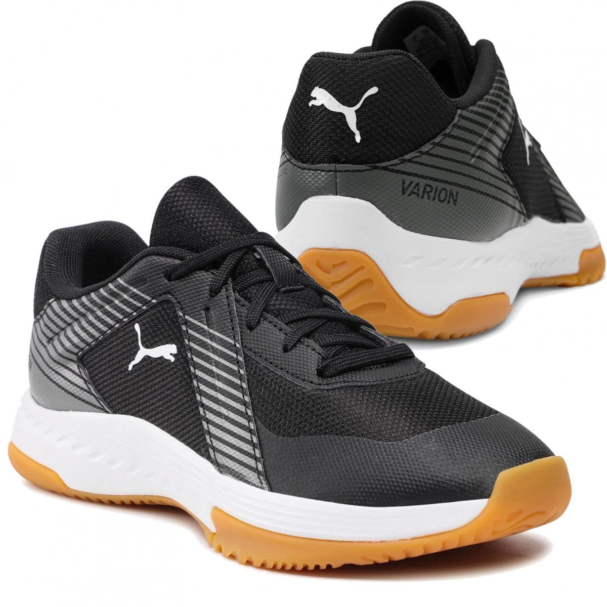 Buty Puma halowe czarne sportowe dziecięce niebrzudząca podeszwa 106585 03 28