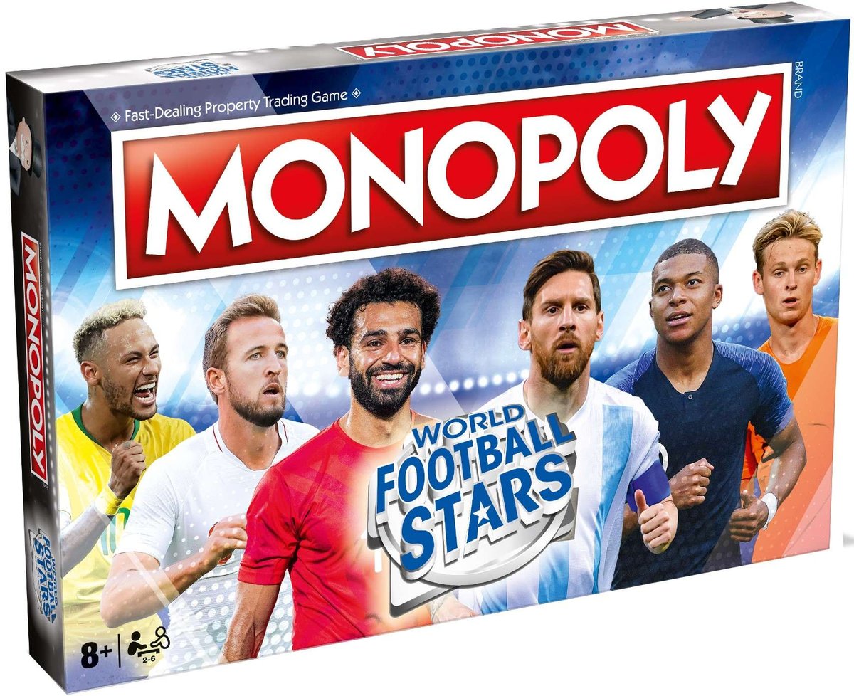 Monopoly Towarzyska Rodzinna gra planszowa World Football Stars angielski 8+