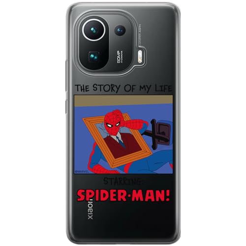 ERT GROUP etui na telefon Xiaomi MI 11 PRO, case oryginalny i oficjalnie licencjonowany przez Marvel, wzór Spider Man 036, optymalnie dopasowane, plecki z TPU częściowo przeźroczyste