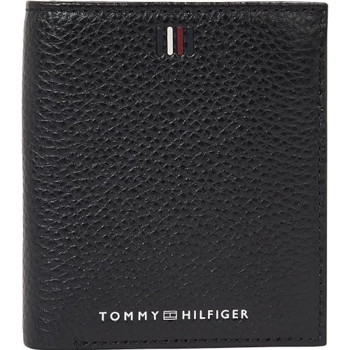 Tommy Hilfiger Męskie portfele TH Central Trifold, czarne, jeden rozmiar, Czarny, rozmiar uniwersalny