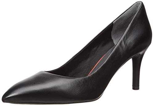 Rockport Damska czółenka Total Motion 75 mm ze spiczastymi palcami, Czarna skóra - 37.5 EU
