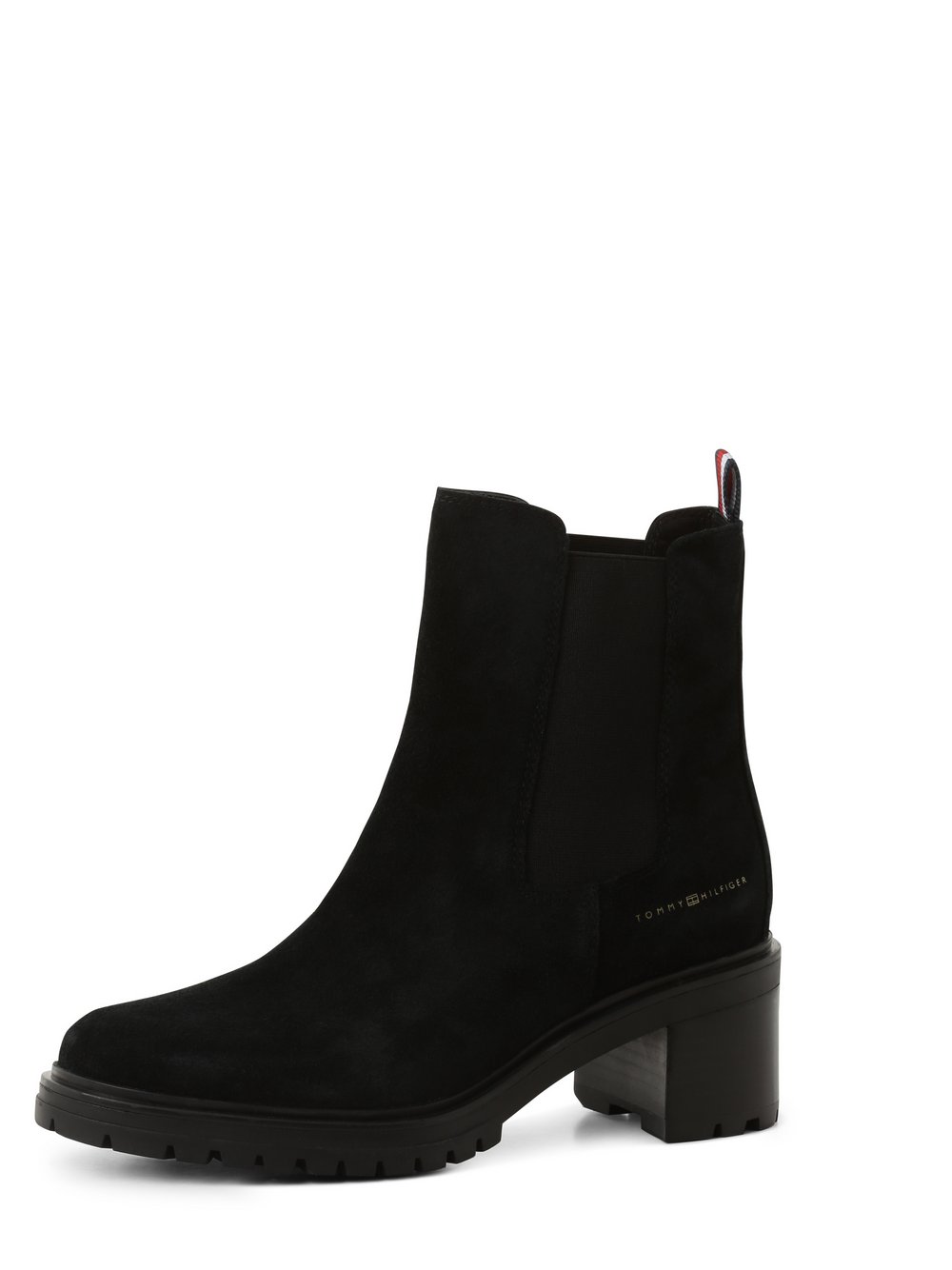 Tommy Hilfiger - Skórzane botki damskie, czarny