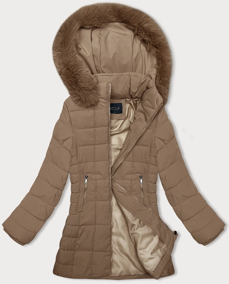 Pikowana kurtka zimowa damska J Style beżowa (16M9119-62) - J STYLE