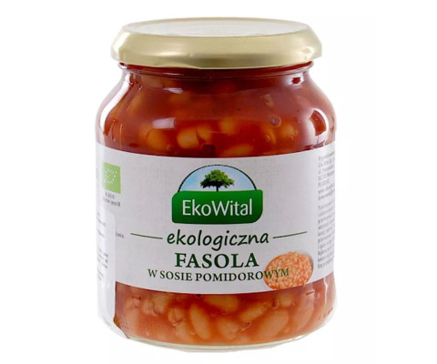 BIO fasola biała w sosie pomidorowym 360 g (słoik) 4 szt.