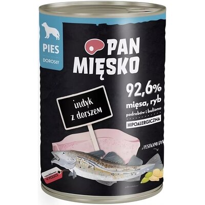 Pan Mięsko mokra karma dla psa Indyk z dorszem 400g