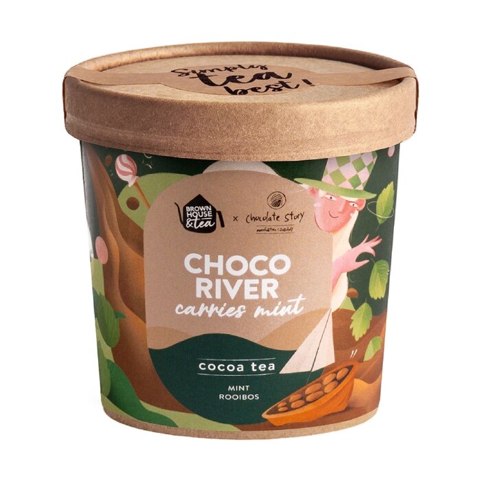 Brown House & Tea Choco River – herbatka z łupin kakaowca z miętą i kokosem 60g