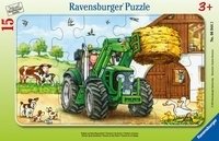 Ravensburger, puzzle dla dzieci 2D, Traktor na polu, 15 el.