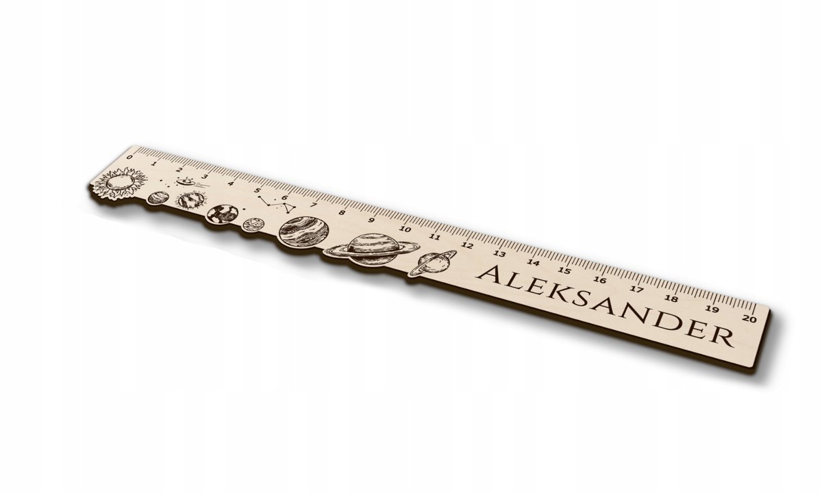 LINIJKA DREWNIANA Z GRAWEREM - IMIĘ | PERSONALIZOWANA