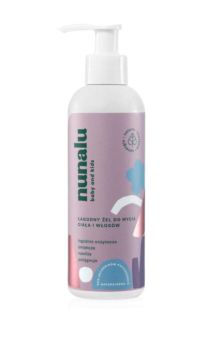 Nunalu Łagodny żel do mycia ciała i włosów 200ml