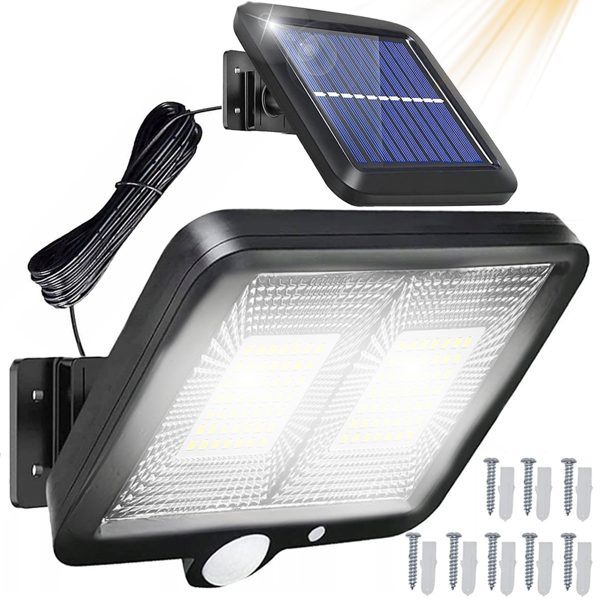 Lampa Solarna 98 Led Z Czujnikiem Ruchu Zmierzchu Uliczna Ogrodowa