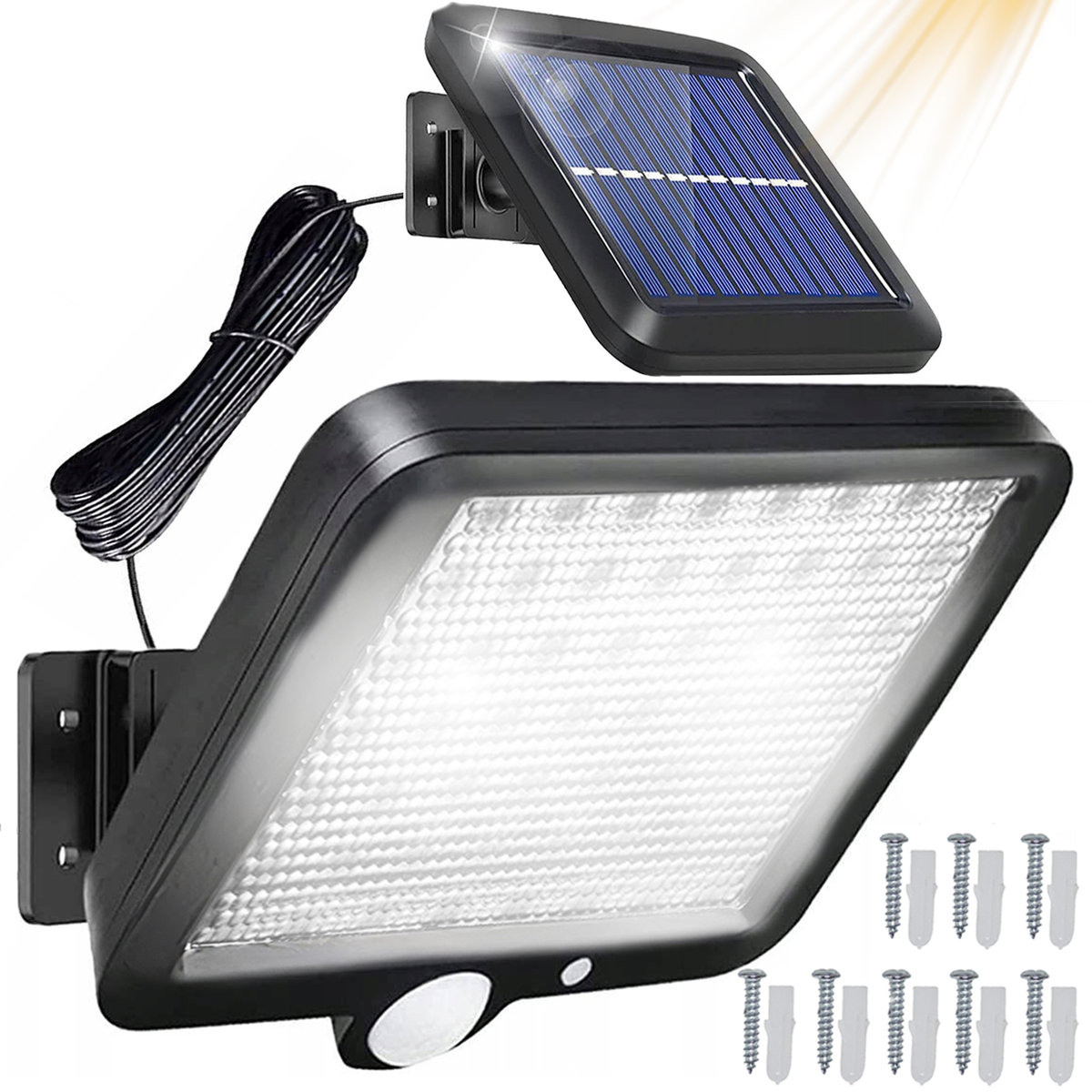 LAMPA SOLARNA 108 LED Z CZUJNIKIEM RUCHU ZMIERZCHU OGRODOWA ULICZNA MOCNA