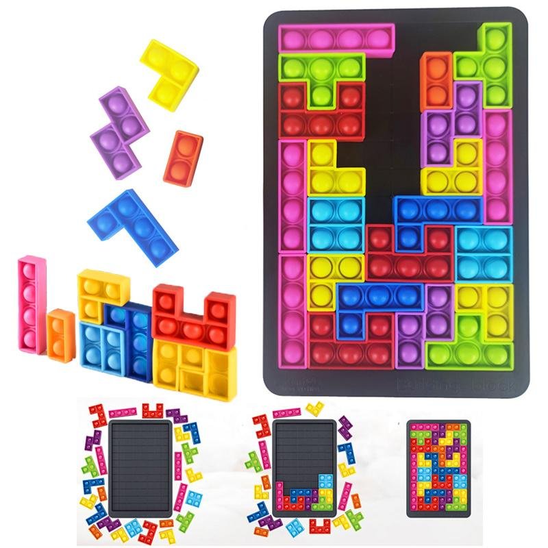 Tetris Puzzle Pop It Gra Logiczna Sensoryczna