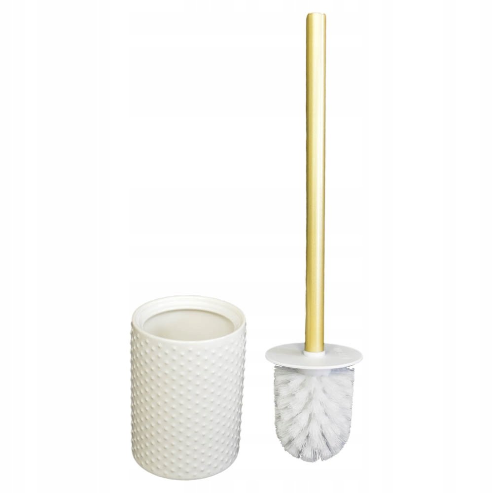 Szczotka do wc ceramiczna biała łazienkowa wytrzymała budowa stylowa